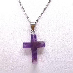 Pendentif Croix Améthyste