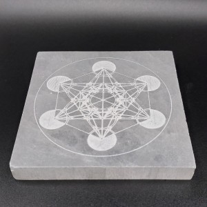 Plaque de Sélénite cube de Metatron