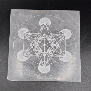 Plaque de Sélénite cube de Metatron