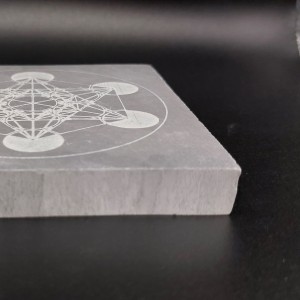 Plaque de Sélénite cube de Metatron