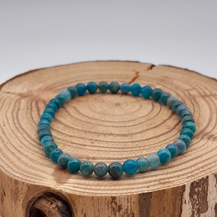 Bracelet Apatite bleue 4mm