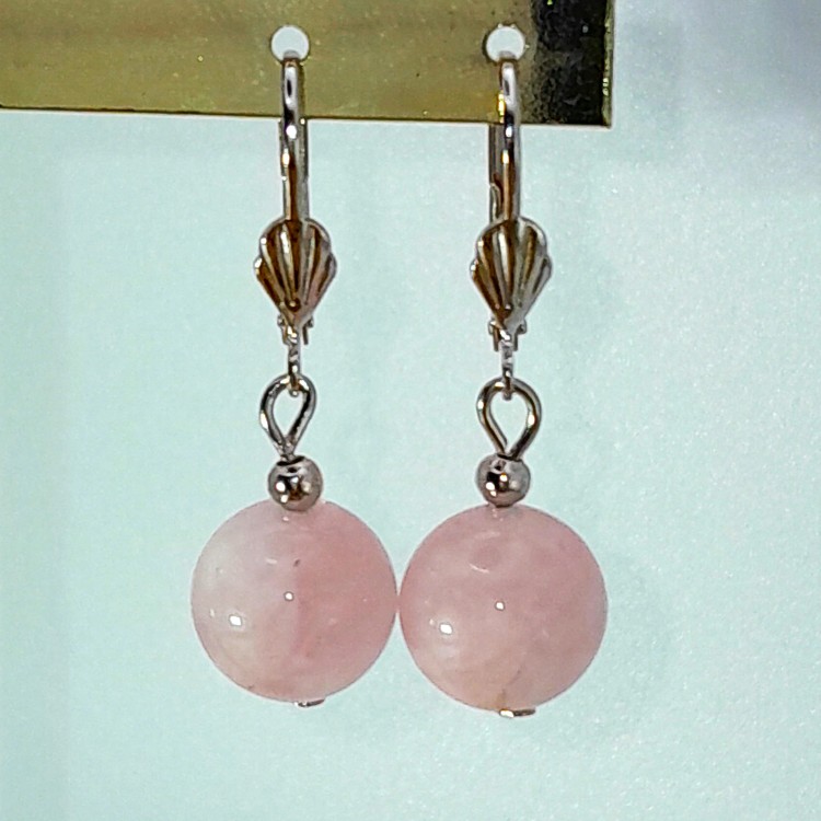 Boucles d'oreille en Quartz Rose