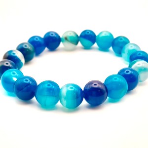 Bracelet Agate bleu 10mm