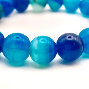 Bracelet Agate bleu 10mm