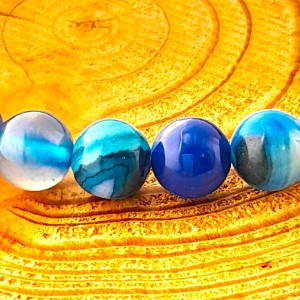 Bracelet Agate Bleue perles 8mm