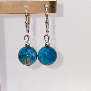 Boucles d'oreilles Apatite Bleue