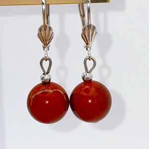 Boucles d'oreilles Jaspe rouge