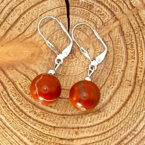 Boucles d'oreilles Jaspe rouge