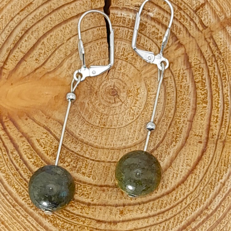 Boucles d'oreilles en Labradorite