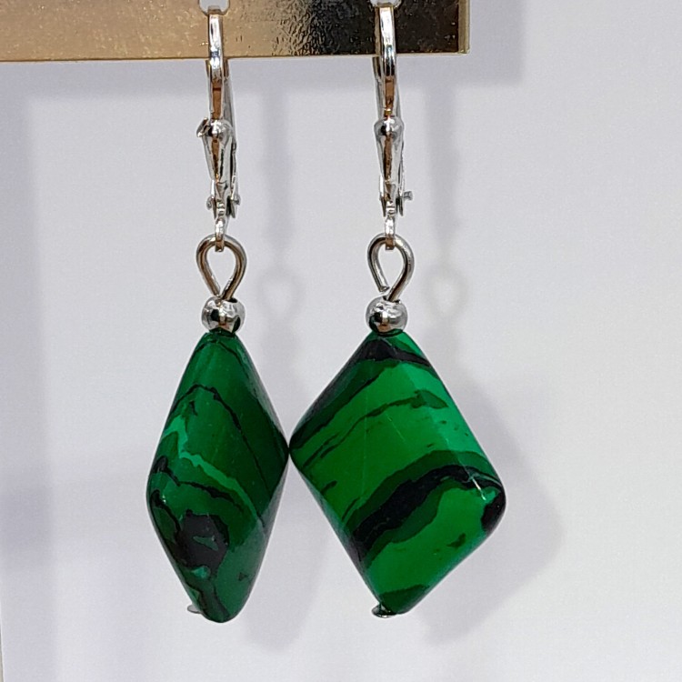 Boucles d'oreilles Malachite (reconstituée)