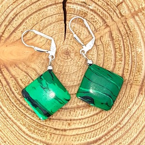 Boucles d'oreilles Malachite (reconstituée)