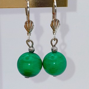 Boucles d'oreilles Malachite extra AA