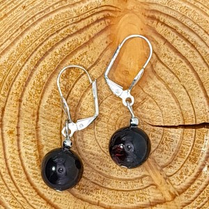 Boucles d'oreilles Grenat rouge