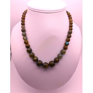 Collier Labradorite cascade de perles 40-45 centimétres