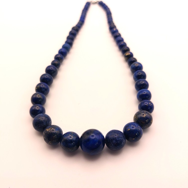 Collier Lapis Lazuli cascade de perles 40-45 centimétres