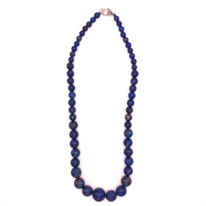 Collier Lapis Lazuli cascade de perles 40-45 centimétres