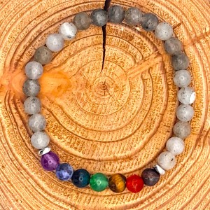 Bracelet 7 Chakras + Labradorite 6mm