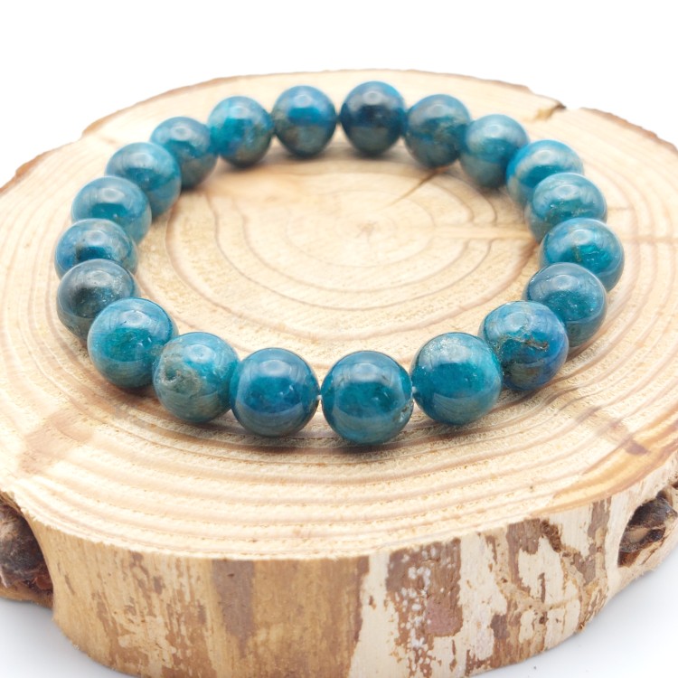 Bracelet Apatite bleue 10mm