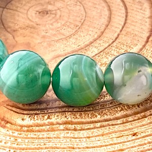 Bracelet Agate Verte perles 10mm