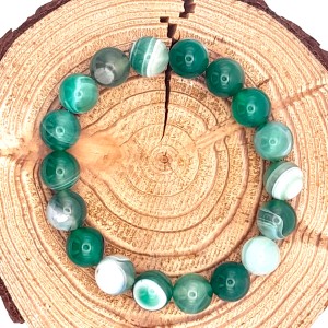 Bracelet Agate Verte perles 10mm