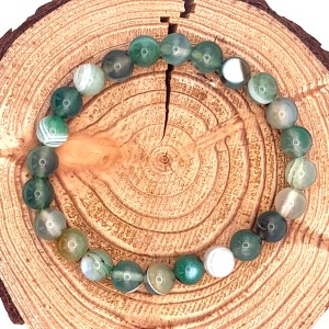 Bracelet Agate Verte perles 8mm