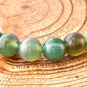 Bracelet Agate Verte perles 8mm