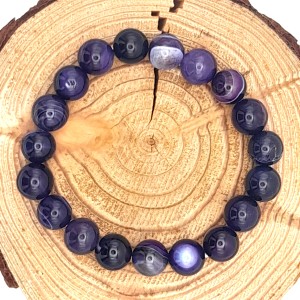 Bracelet Agate Violette perles 10mm