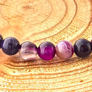 Bracelet Agate Violette perles 6mm