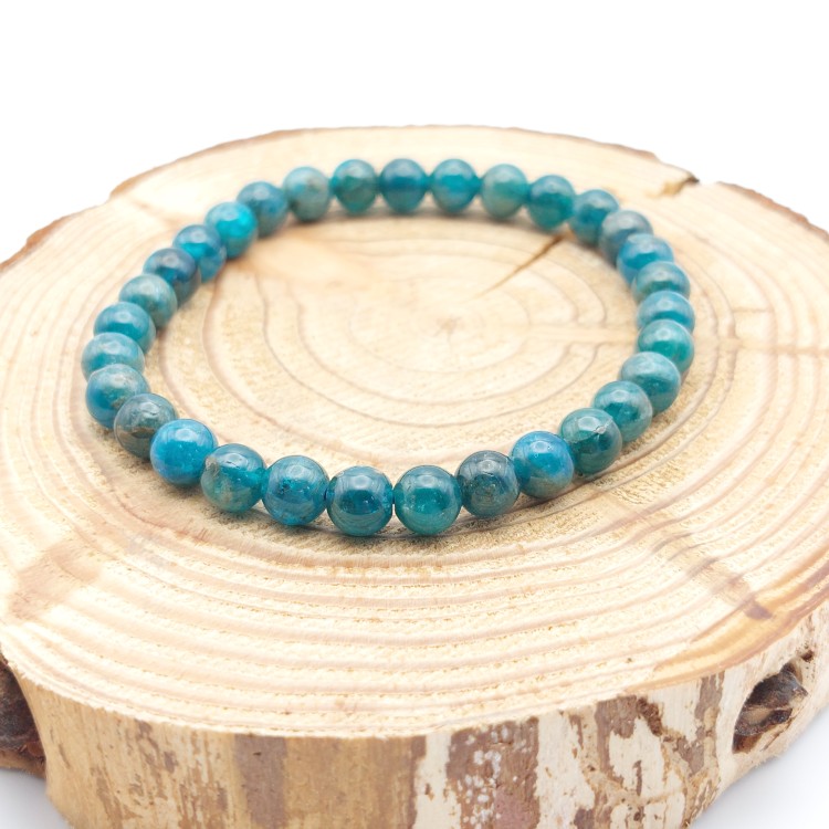 Bracelet Apatite bleue 6mm