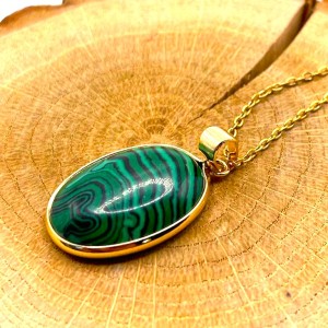 Pendentif Médaillon Malachite