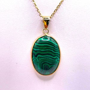 Pendentif Médaillon Malachite