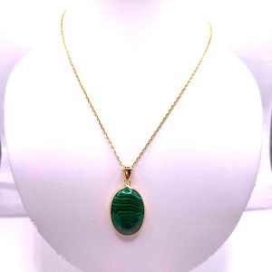 Pendentif Médaillon Malachite