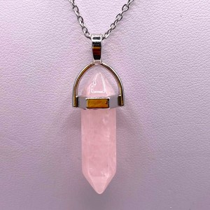 Pendentif Pointe Quartz rose