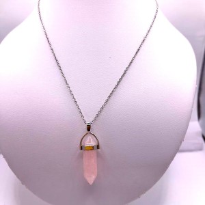 Pendentif Pointe Quartz rose