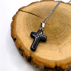 Pendentif Croix Onyx