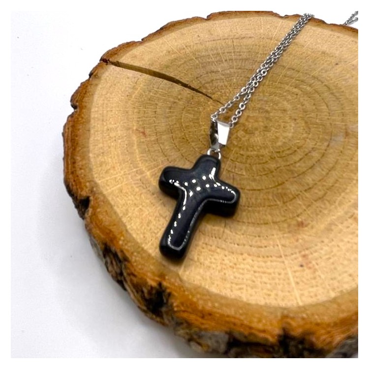 Pendentif Croix Onyx