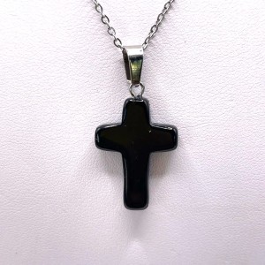 Pendentif Croix Onyx