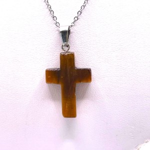 Pendentif Croix Oeil de tigre